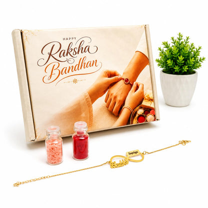 The Bae Gift Advocate Rudraksha Rakhi with Name | Personalized Name Rakhdi for Brother| Rakshabandhan Name Rudraksha Bracelet