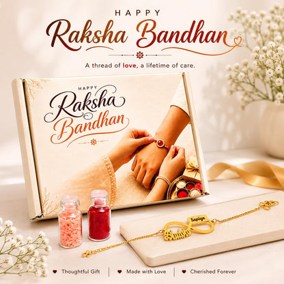 The Bae Gift Advocate Rudraksha Rakhi with Name | Personalized Name Rakhdi for Brother| Rakshabandhan Name Rudraksha Bracelet