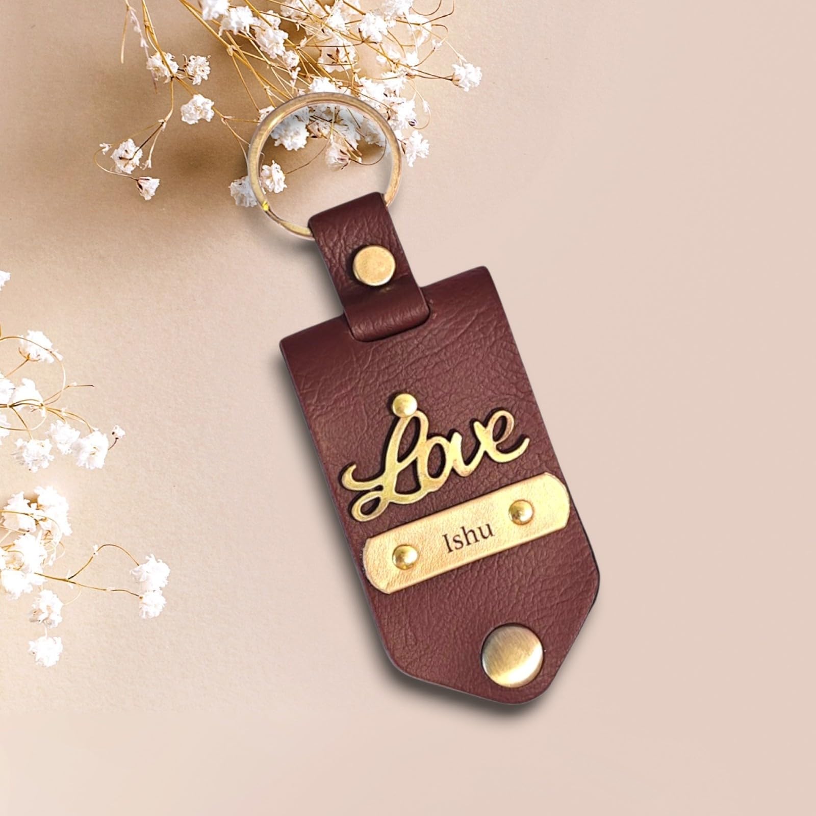 The Bae Gift Personalised Vegan Leather Keychain with Custom Name and Photo Slot, Unisex Modern Style - packaging (17)