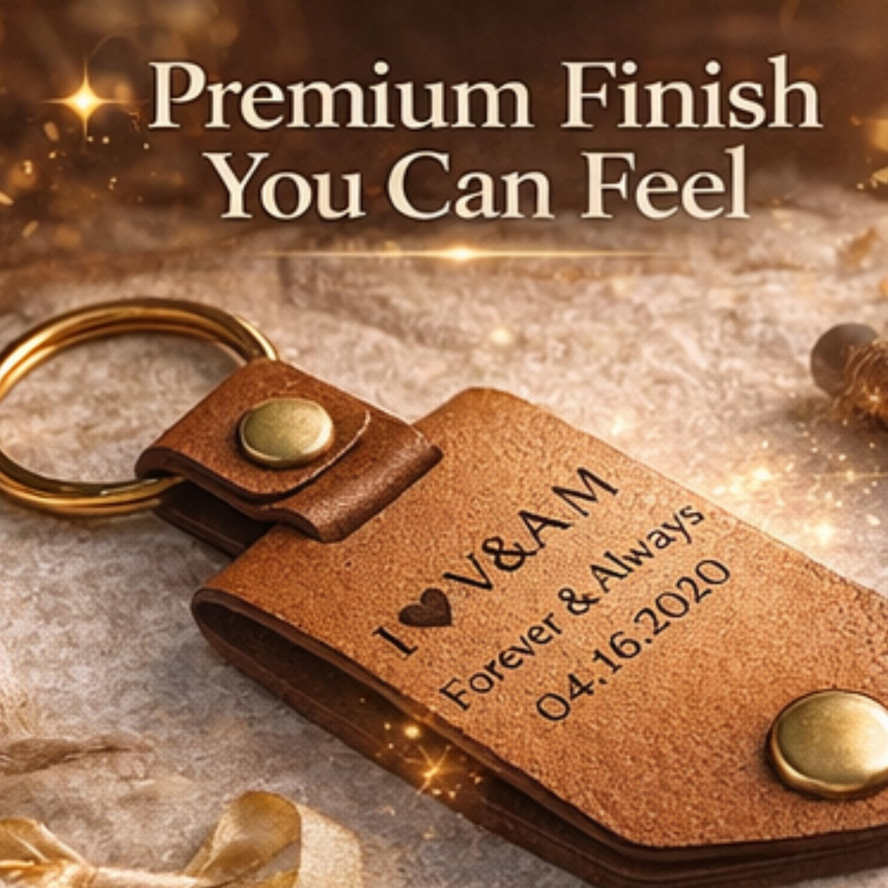 The Bae Gift Personalised Vegan Leather Keychain with Custom Name and Photo Slot, Unisex Modern Style - in use (34)