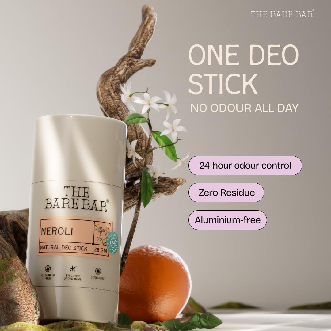 The Bare Bar Madurai Jasmine Natural Deodorant Stick, 28g, Aluminium-Free, Baking Soda-Free, Unisex - packaging (17)