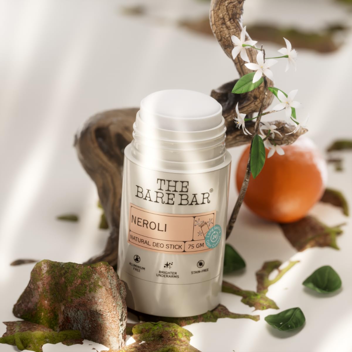 The Bare Bar Madurai Jasmine Natural Deodorant Stick, 28g, Aluminium-Free, Baking Soda-Free, Unisex (18)
