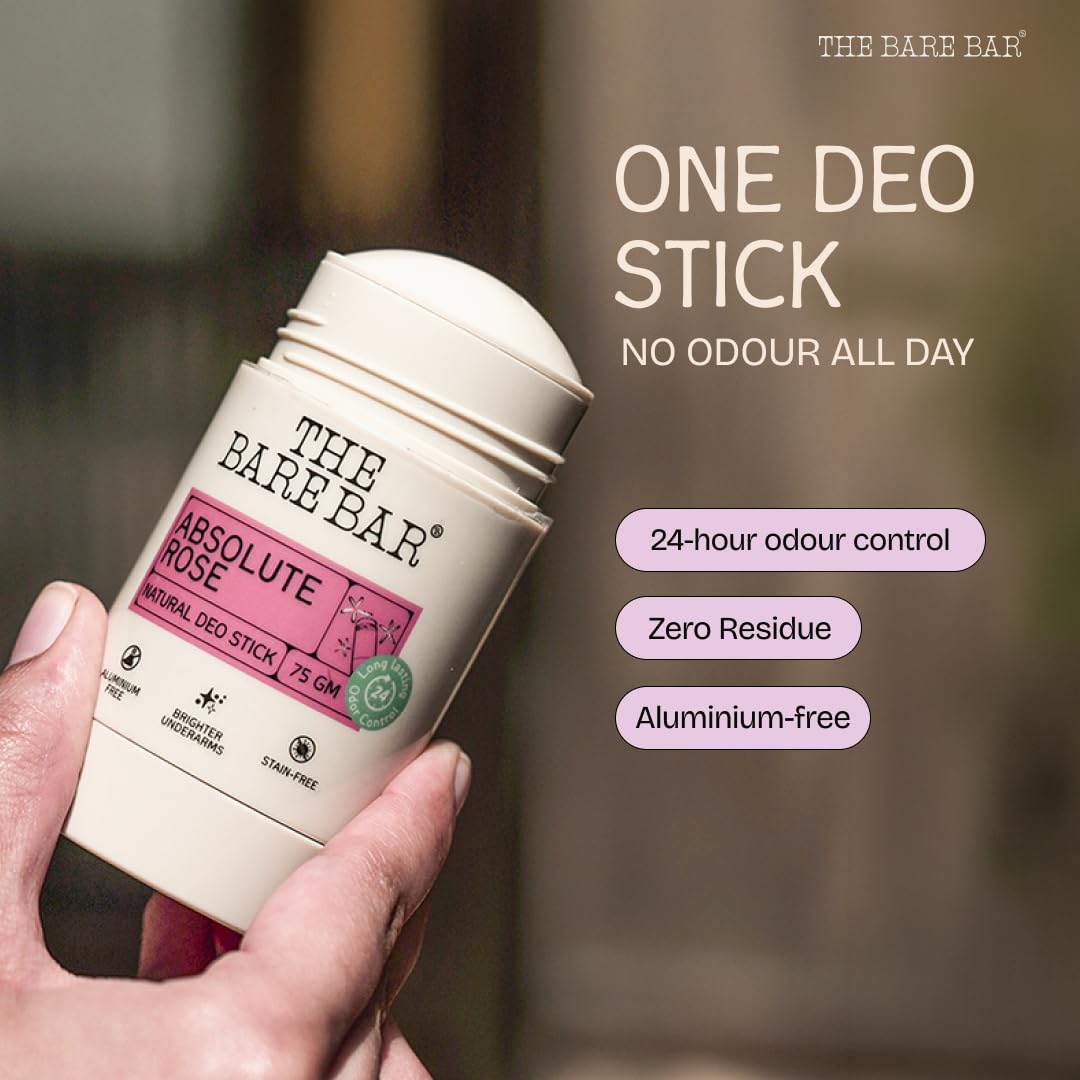 The Bare Bar Madurai Jasmine Natural Deodorant Stick, 28g, Aluminium-Free, Baking Soda-Free, Unisex - packaging (21)
