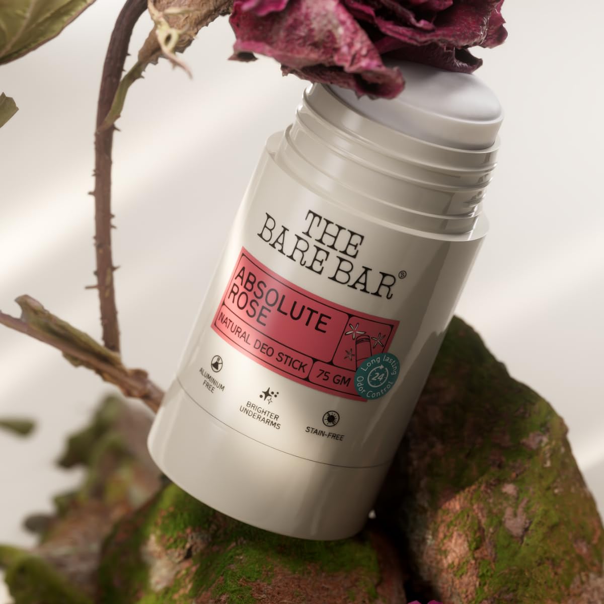 The Bare Bar Madurai Jasmine Natural Deodorant Stick, 28g, Aluminium-Free, Baking Soda-Free, Unisex (22)