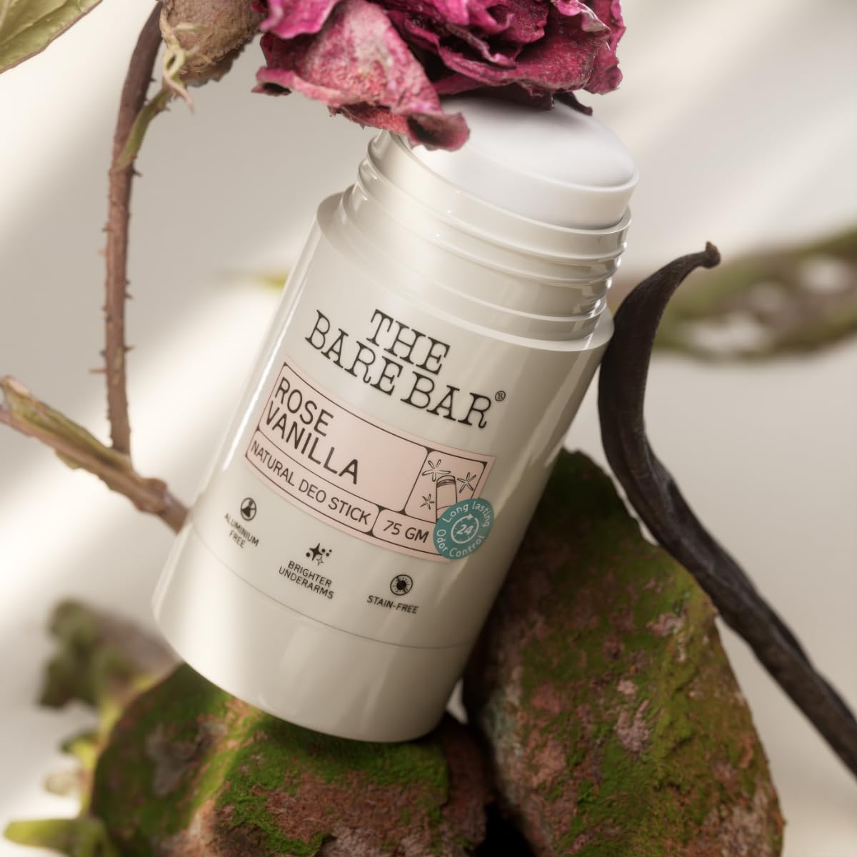 The Bare Bar Madurai Jasmine Natural Deodorant Stick, 28g, Aluminium-Free, Baking Soda-Free, Unisex (26)