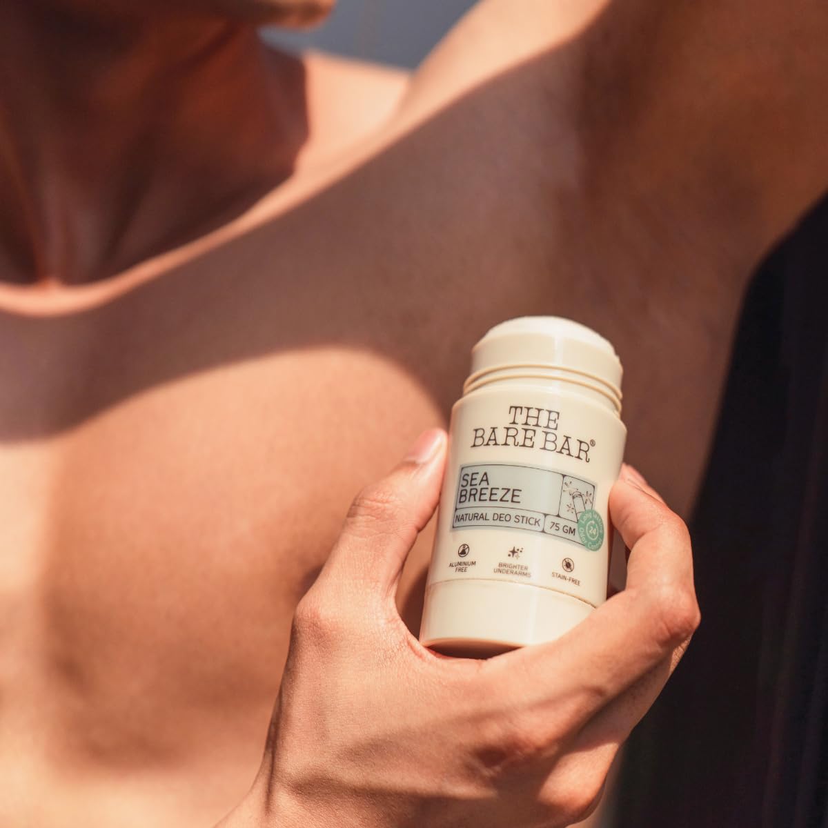 The Bare Bar Madurai Jasmine Natural Deodorant Stick, 28g, Aluminium-Free, Baking Soda-Free, Unisex - size and scale