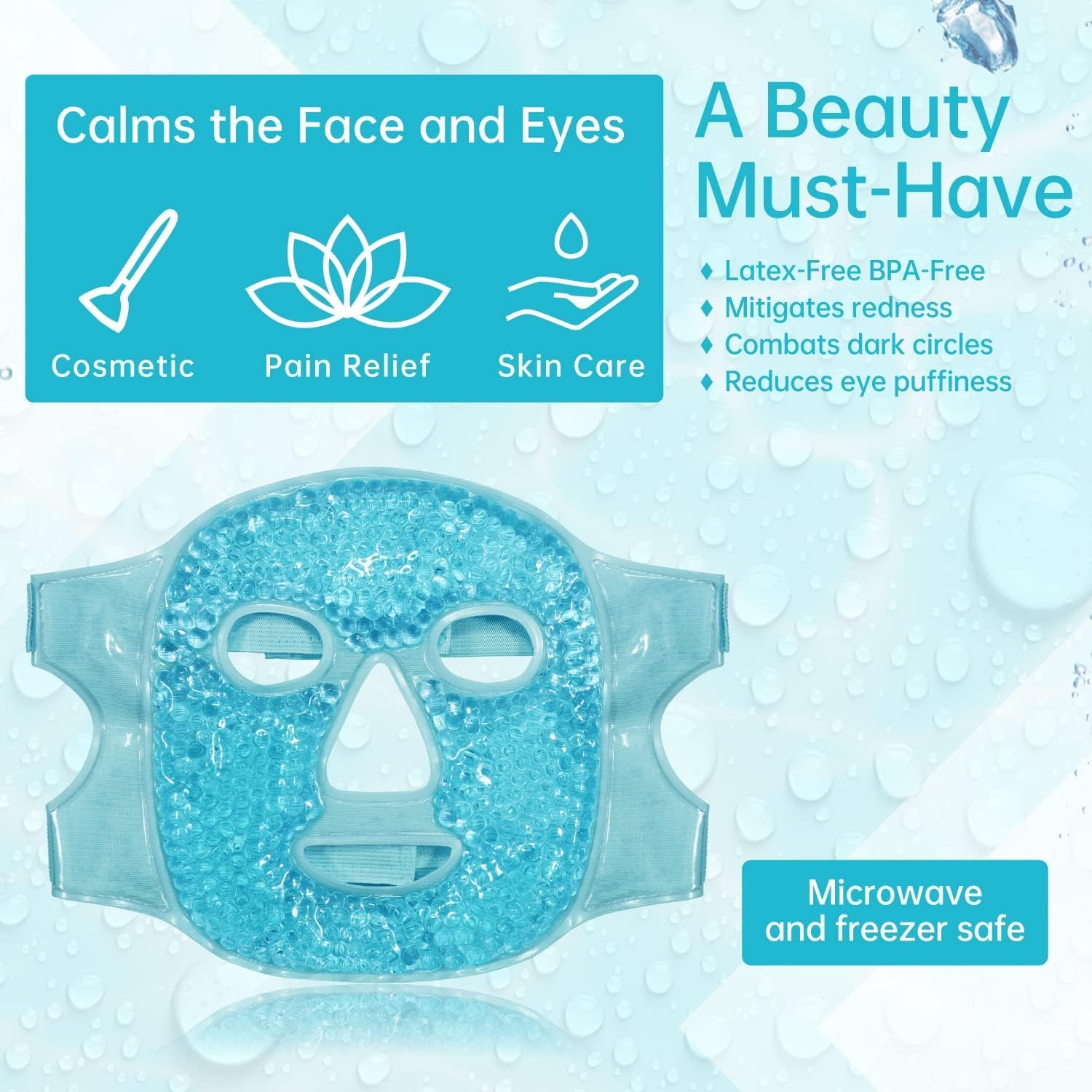 THE CLOTHING DOOR Hydrogel Face Mask, 34ml, Overnight Sheet Mask - Cold Face Mask for Women - in use (16)