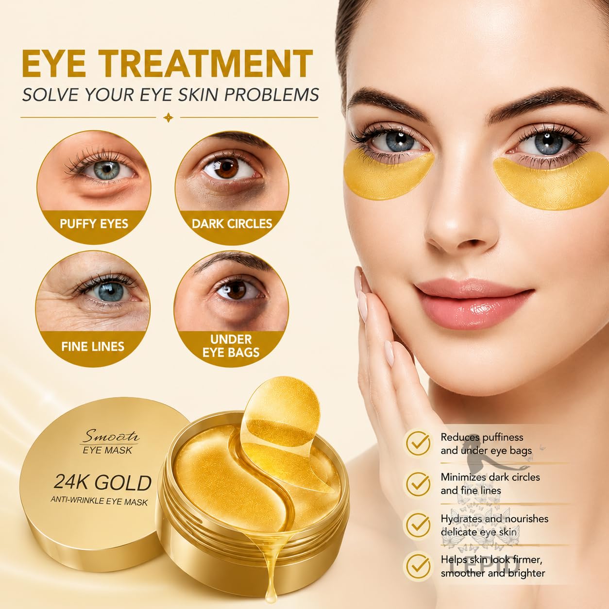 THE CLOTHING DOOR Hydrogel Face Mask, 34ml, Overnight Sheet Mask - Cold Face Mask for Women - front view (36)