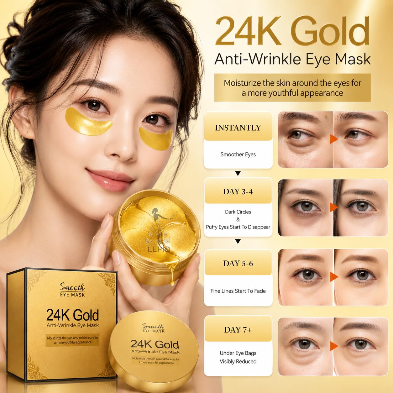THE CLOTHING DOOR Hydrogel Face Mask, 34ml, Overnight Sheet Mask - Cold Face Mask for Women - in use (42)