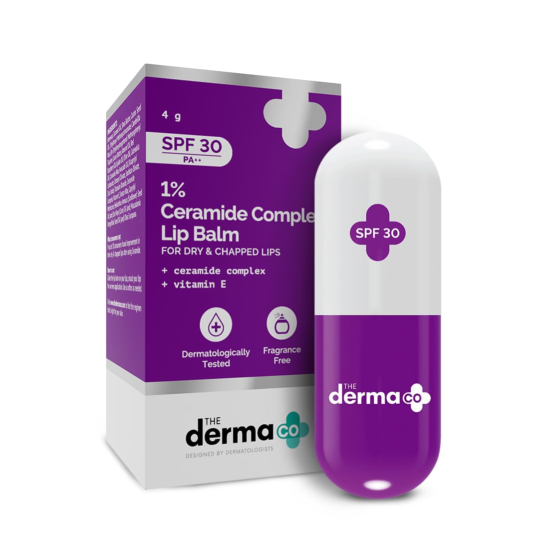 The Derma Co 1% Ceramide Complex Lip Balm with Vitamin E, SPF 30 PA++ Sunscreen, 4g