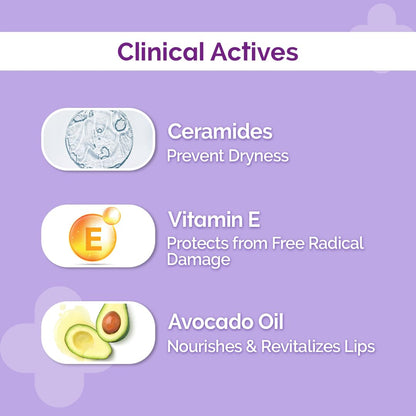 The Derma Co 1% Ceramide Complex Lip Balm with Vitamin E, SPF 30 PA++ Sunscreen, 4g - ingredients panel