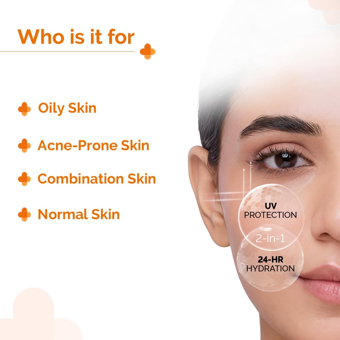The Derma Co 1% Hyaluronic Sunscreen Aqua Gel SPF 50 PA++++, Broad Spectrum Sunscreen, Hydrating, Fragrance-Free - close-up d