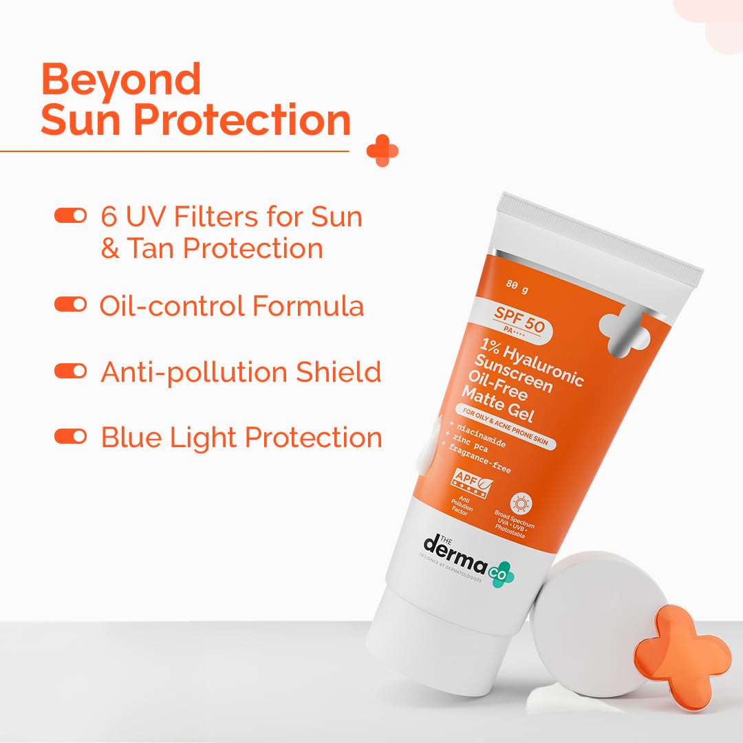 The Derma Co 1% Hyaluronic Sunscreen Oil-Free Matte Gel SPF 50 PA++++ for Oily Acne-Prone Skin - packaging (21)