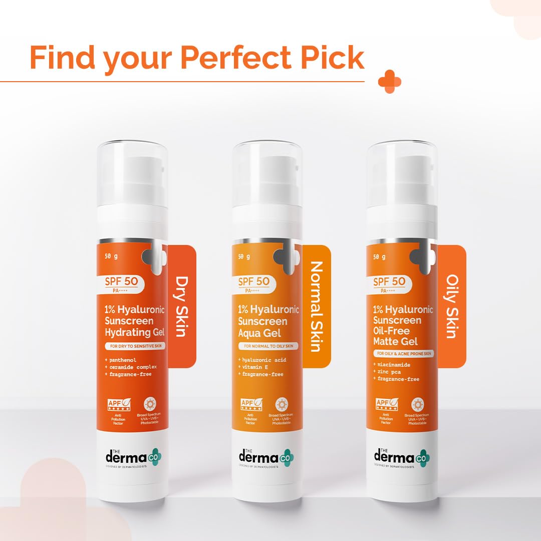 The Derma Co 1% Hyaluronic Sunscreen Oil-Free Matte Gel SPF 50 PA++++ for Oily Acne-Prone Skin - size and scale