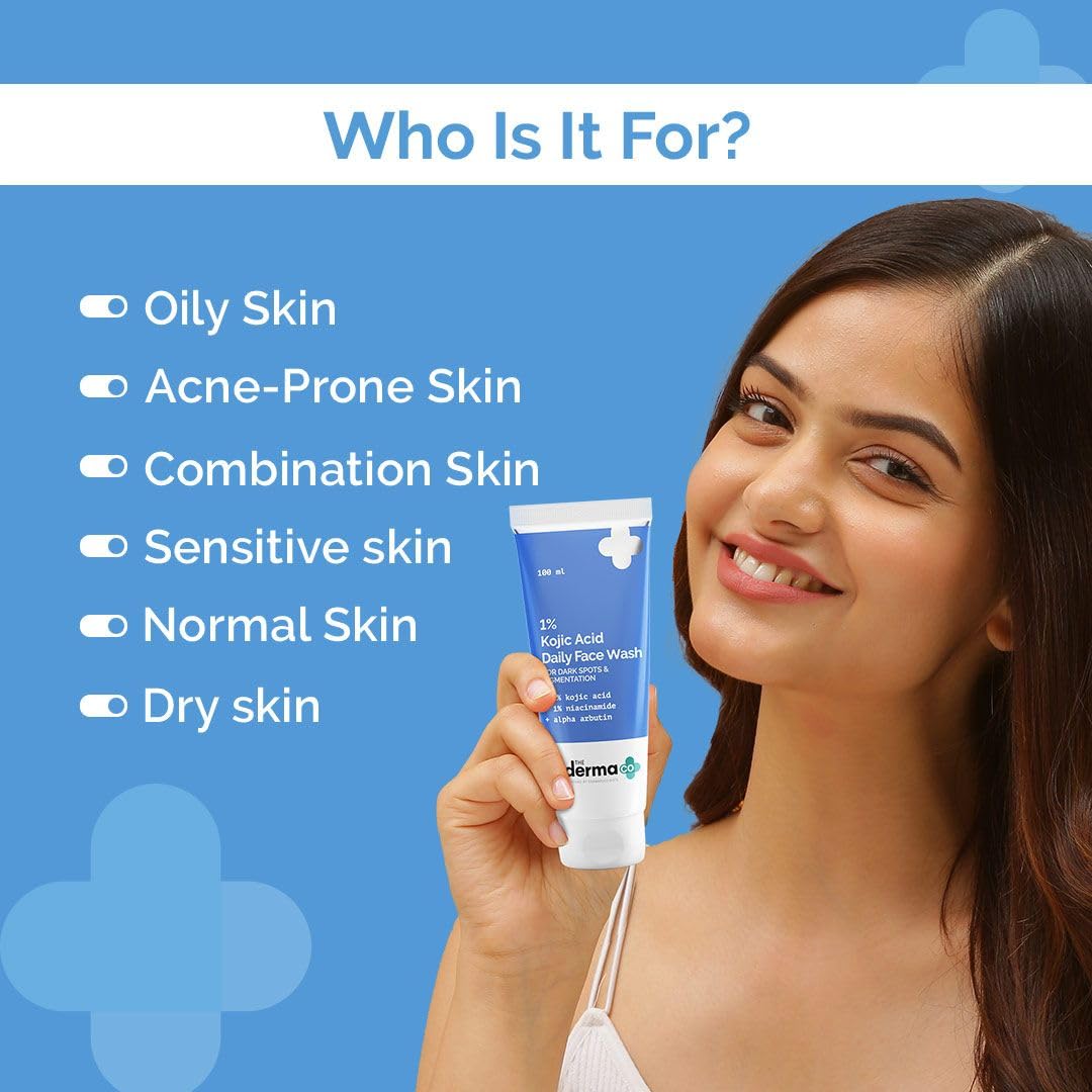 The Derma Co 1% Kojic Acid Face Wash with Niacinamide & Alpha Arbutin, Unisex Face Wash for All Skin Types - back view (12)