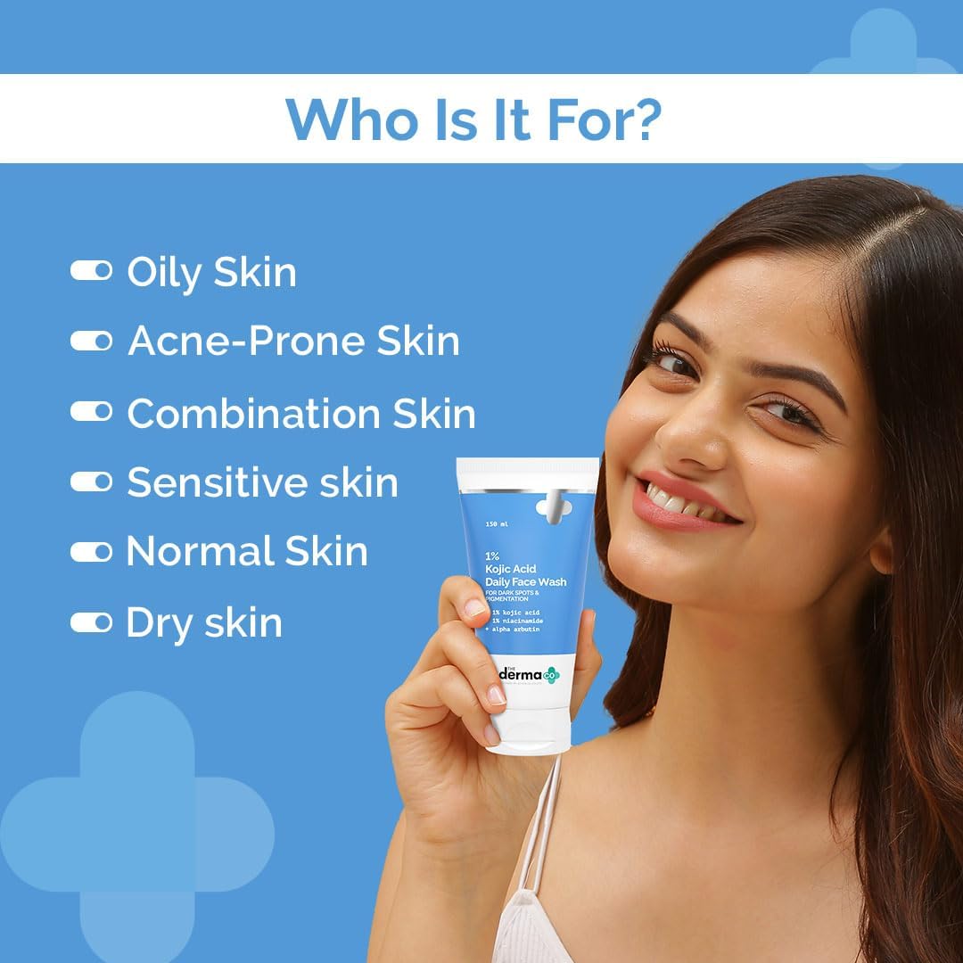 The Derma Co 1% Kojic Acid Face Wash with Niacinamide & Alpha Arbutin, Unisex Face Wash for All Skin Types - front view (25)