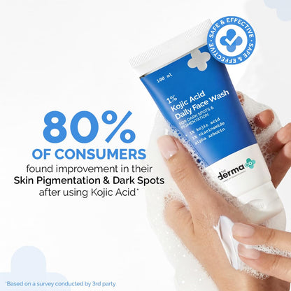 The Derma Co 1% Kojic Acid Face Wash with Niacinamide & Alpha Arbutin, Unisex Face Wash for All Skin Types - ingredients pane