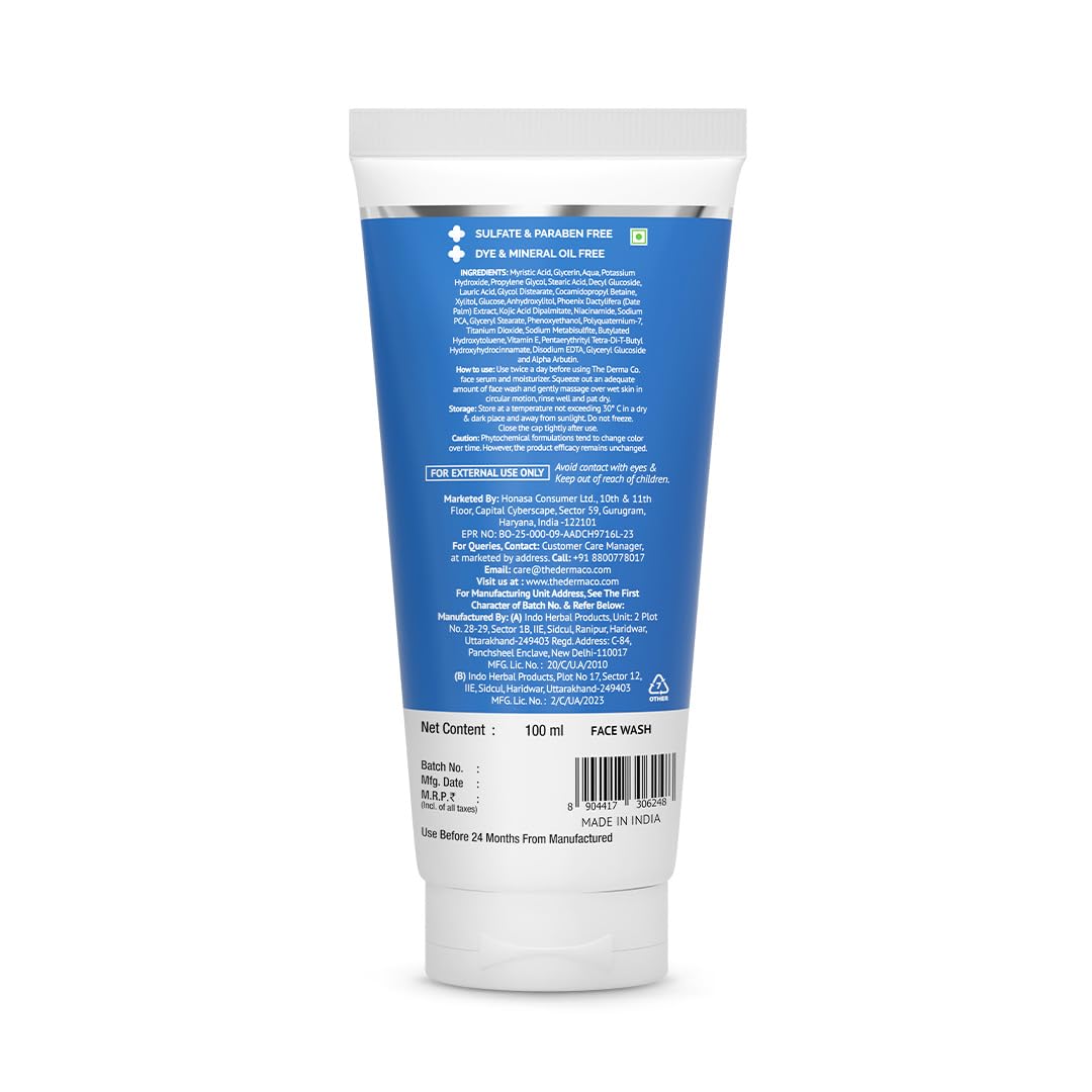 The Derma Co 1% Kojic Acid Face Wash with Niacinamide & Alpha Arbutin, Unisex Face Wash for All Skin Types - size and scale