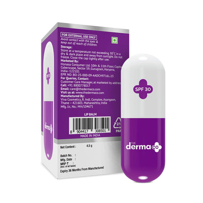 The Derma Co 1% Kojic Acid Lip Balm with Alpha Arbutin & Hyaluronic Acid, SPF 30 PA++, 4.5g - in use