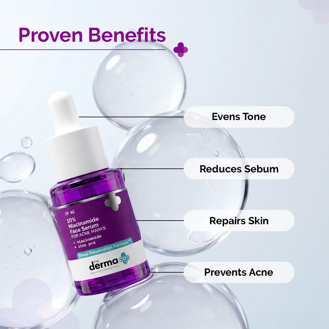 The Derma Co 10% Niacinamide Serum with 2% Zinc, Facial Serum, Multiple Sizes - label detail