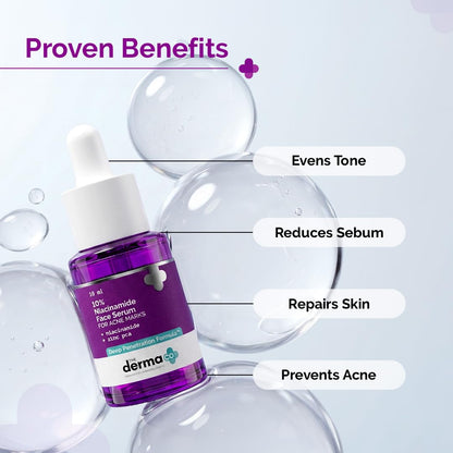 The Derma Co 10% Niacinamide Serum with 2% Zinc, Facial Serum, Multiple Sizes - label detail