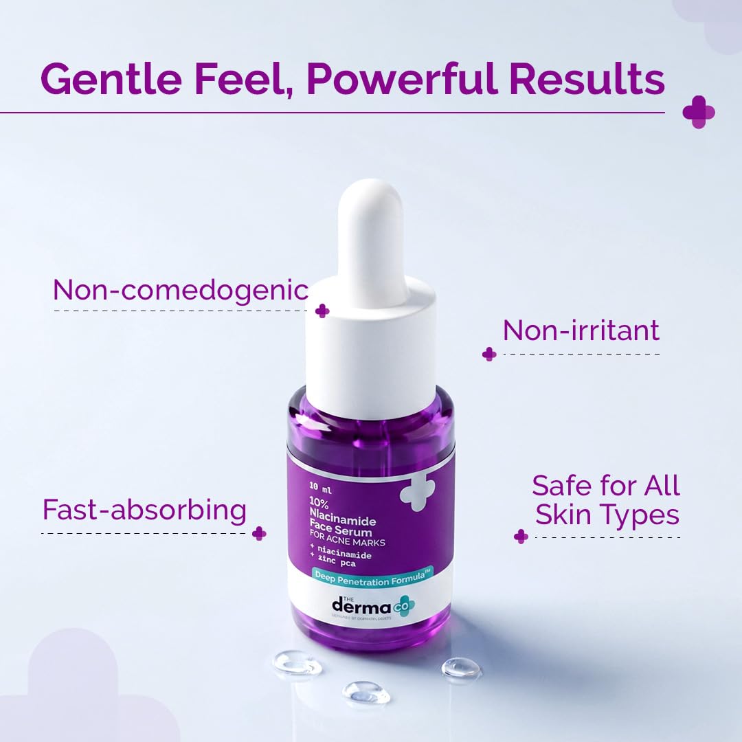 The Derma Co 10% Niacinamide Serum with 2% Zinc, Facial Serum, Multiple Sizes - in use