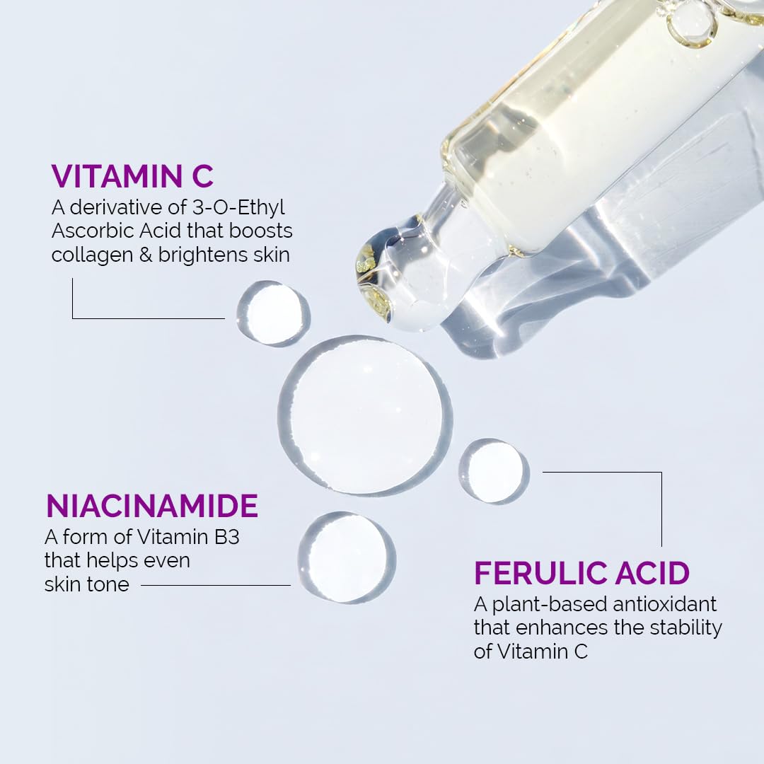 The Derma Co 10% Vitamin C Face Serum with 5% Niacinamide and Hyaluronic Acid - ingredients panel