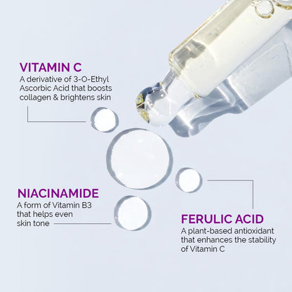 The Derma Co 10% Vitamin C Face Serum with 5% Niacinamide and Hyaluronic Acid - ingredients panel