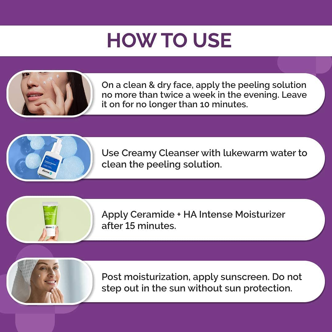 The Derma Co 30% AHA + 2% BHA Peeling Solution, 30 ml, Facial Exfoliant Serum - ingredients panel