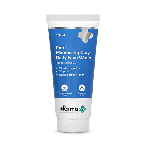 The Derma Co Pore Minimizing Clay Daily Face Wash with 1% Niacinamide and 2% PHA, 100 ml