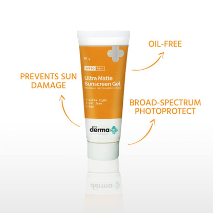 The Derma Co Ultra Matte Sunscreen Gel with SPF 60 PA+++, 50g, Oil-Free Facial Sunscreen for All Skin Types - back view