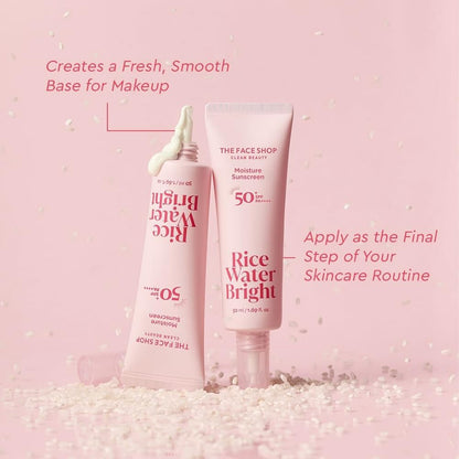The Face Shop Rice Water Bright Sunscreen SPF 50+ PA++++, 50ml, Korean Sun Cream - packaging