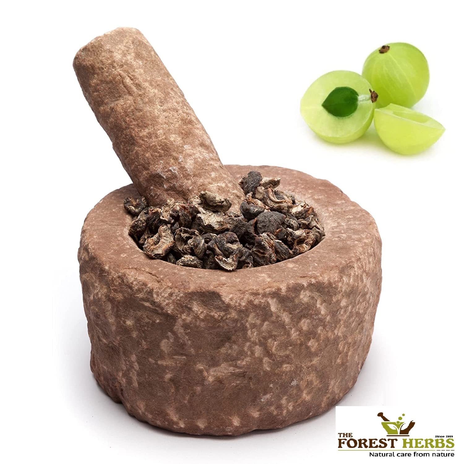 The Forest Herbs Dry Amla Pieces (Dried Gooseberry) 500g, Whole, No Salt or Sugar - label detail