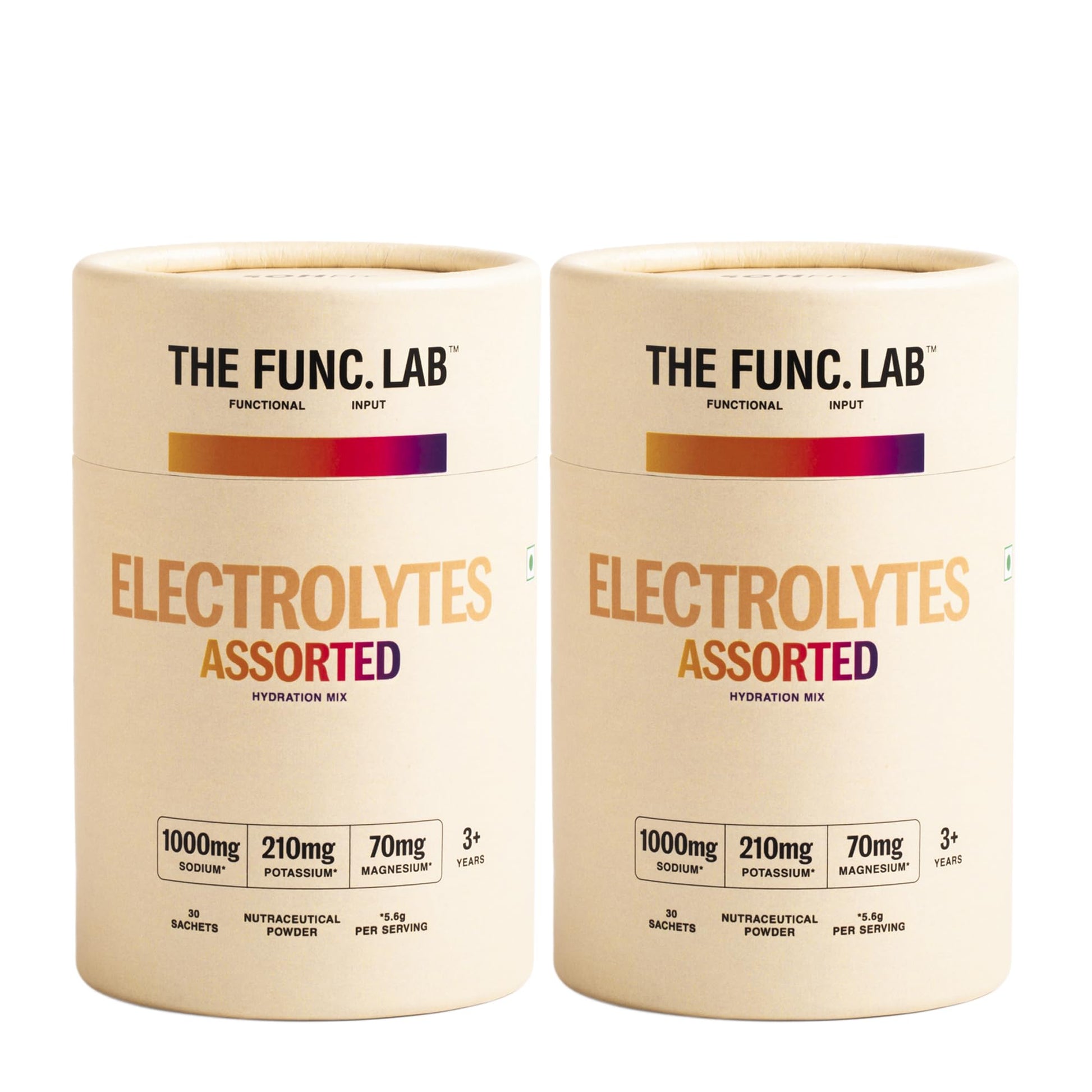 The Func. Lab Daily Electrolytes - Assorted | 15 Sachets | Instant Hydration Powder with Sodium, Potassium, Magnesium | Sugar