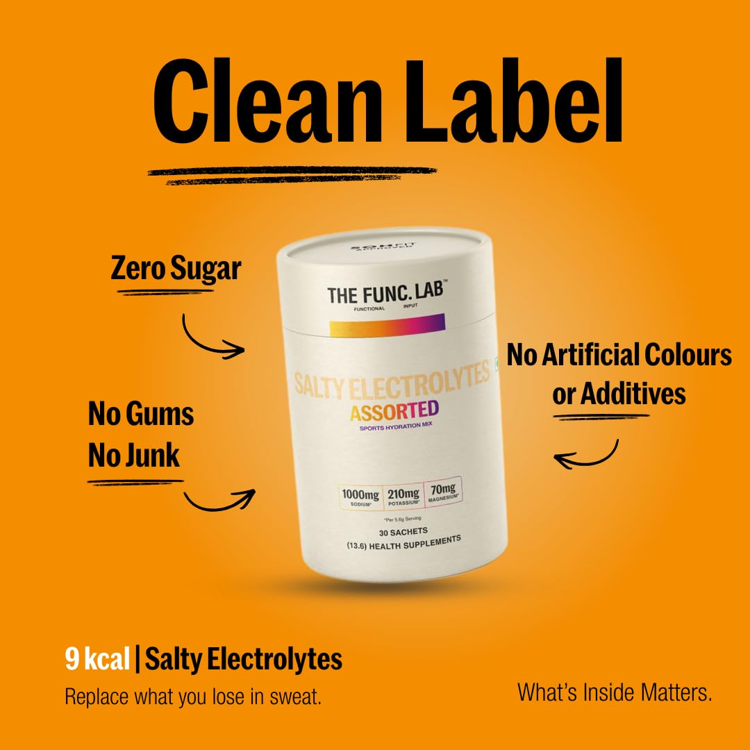 The Func. Lab Daily Electrolytes - Assorted | 15 Sachets | Instant Hydration Powder with Sodium, Potassium, Magnesium | Sugar