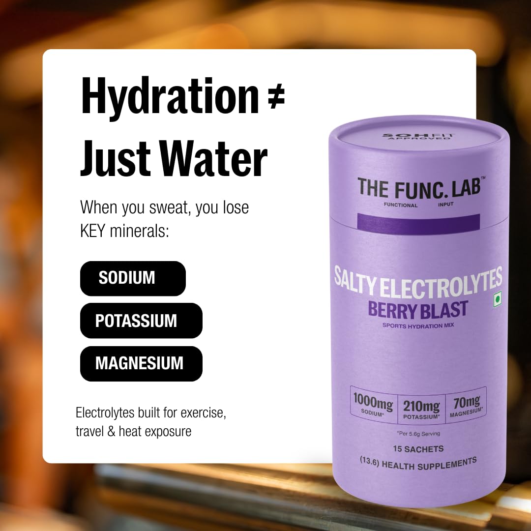 The Func. Lab Daily Electrolytes - Assorted | 15 Sachets | Instant Hydration Powder with Sodium, Potassium, Magnesium | Sugar