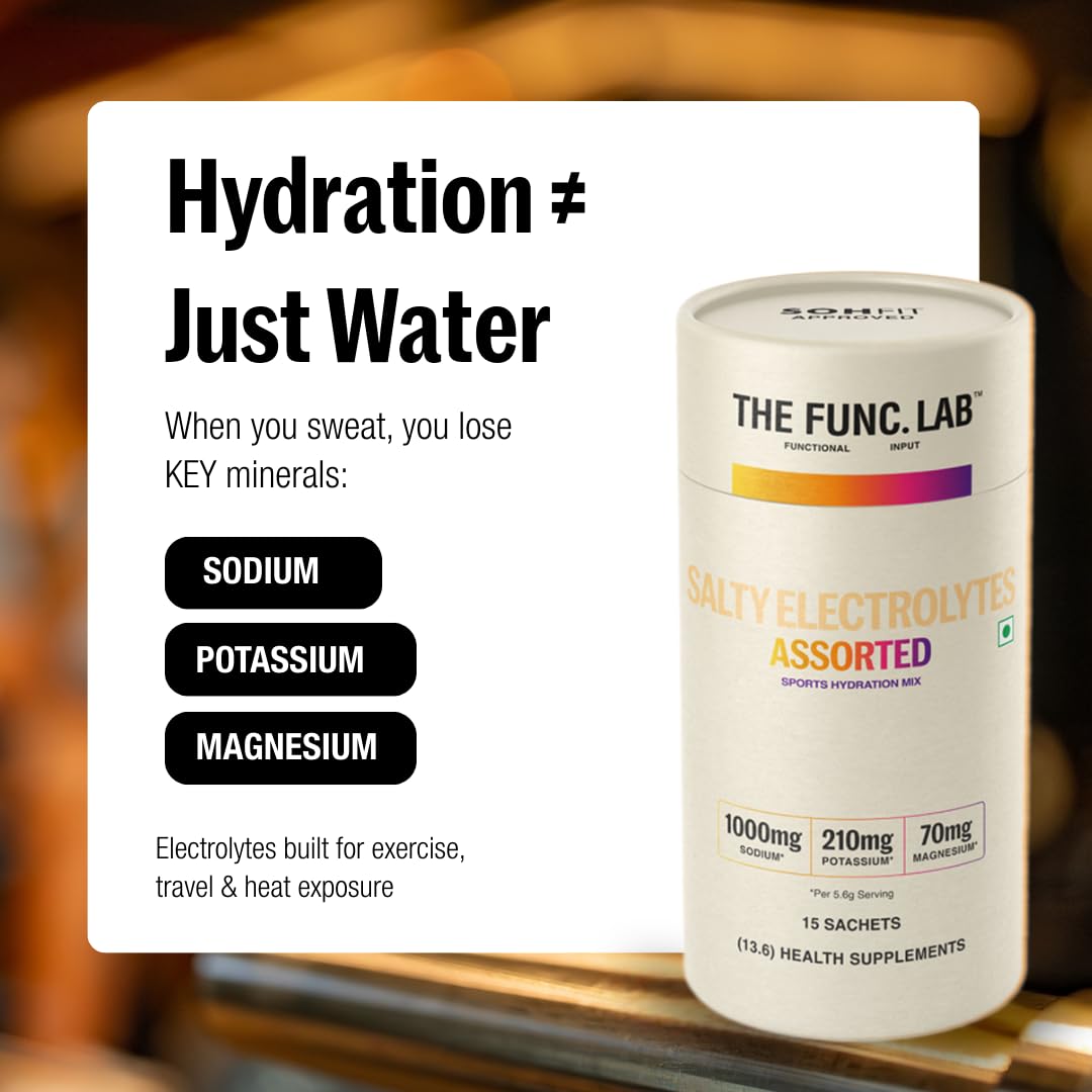 The Func. Lab Daily Electrolytes - Assorted | 15 Sachets | Instant Hydration Powder with Sodium, Potassium, Magnesium | Sugar
