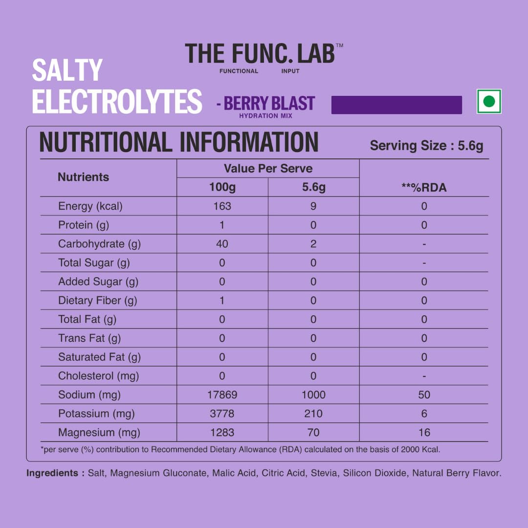 The Func. Lab Daily Electrolytes - Assorted | 15 Sachets | Instant Hydration Powder with Sodium, Potassium, Magnesium | Sugar