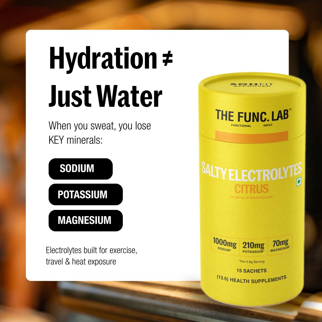 The Func. Lab Daily Electrolytes - Assorted | 15 Sachets | Instant Hydration Powder with Sodium, Potassium, Magnesium | Sugar