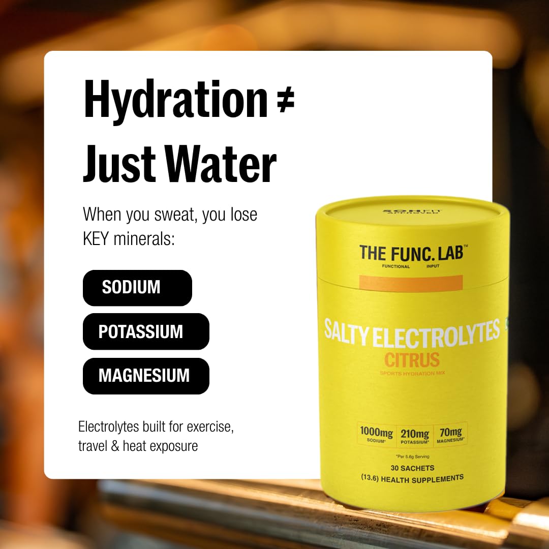 The Func. Lab Daily Electrolytes - Assorted | 15 Sachets | Instant Hydration Powder with Sodium, Potassium, Magnesium | Sugar
