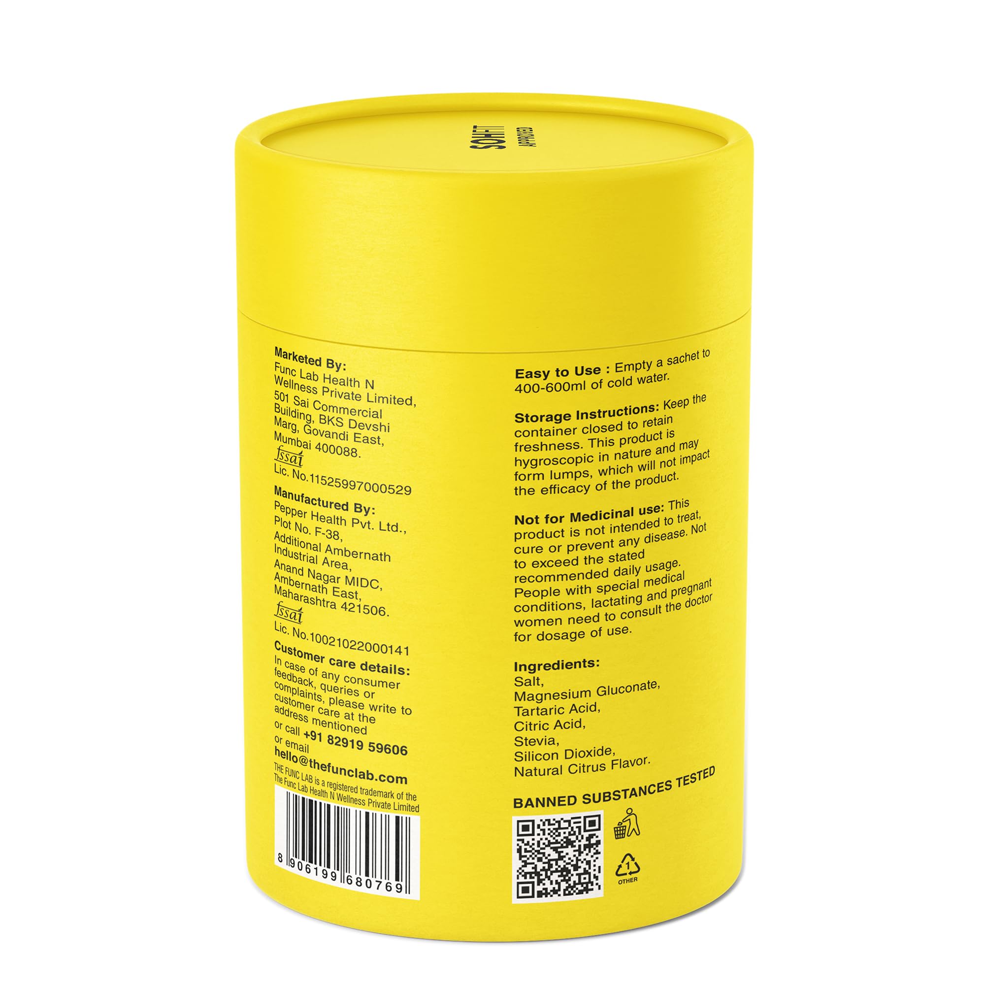 The Func. Lab Daily Electrolytes - Assorted | 15 Sachets | Instant Hydration Powder with Sodium, Potassium, Magnesium | Sugar