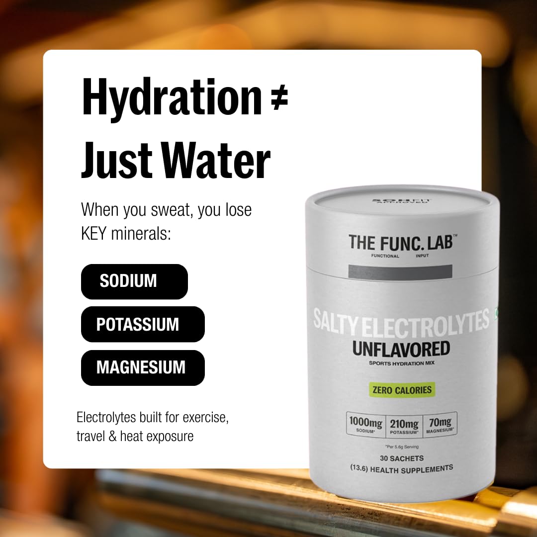 The Func. Lab Daily Electrolytes - Assorted | 15 Sachets | Instant Hydration Powder with Sodium, Potassium, Magnesium | Sugar
