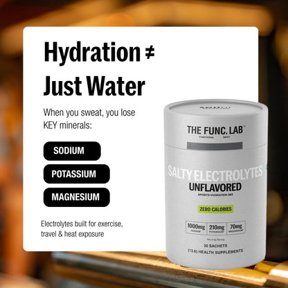 The Func. Lab Daily Electrolytes - Assorted | 15 Sachets | Instant Hydration Powder with Sodium, Potassium, Magnesium | Sugar