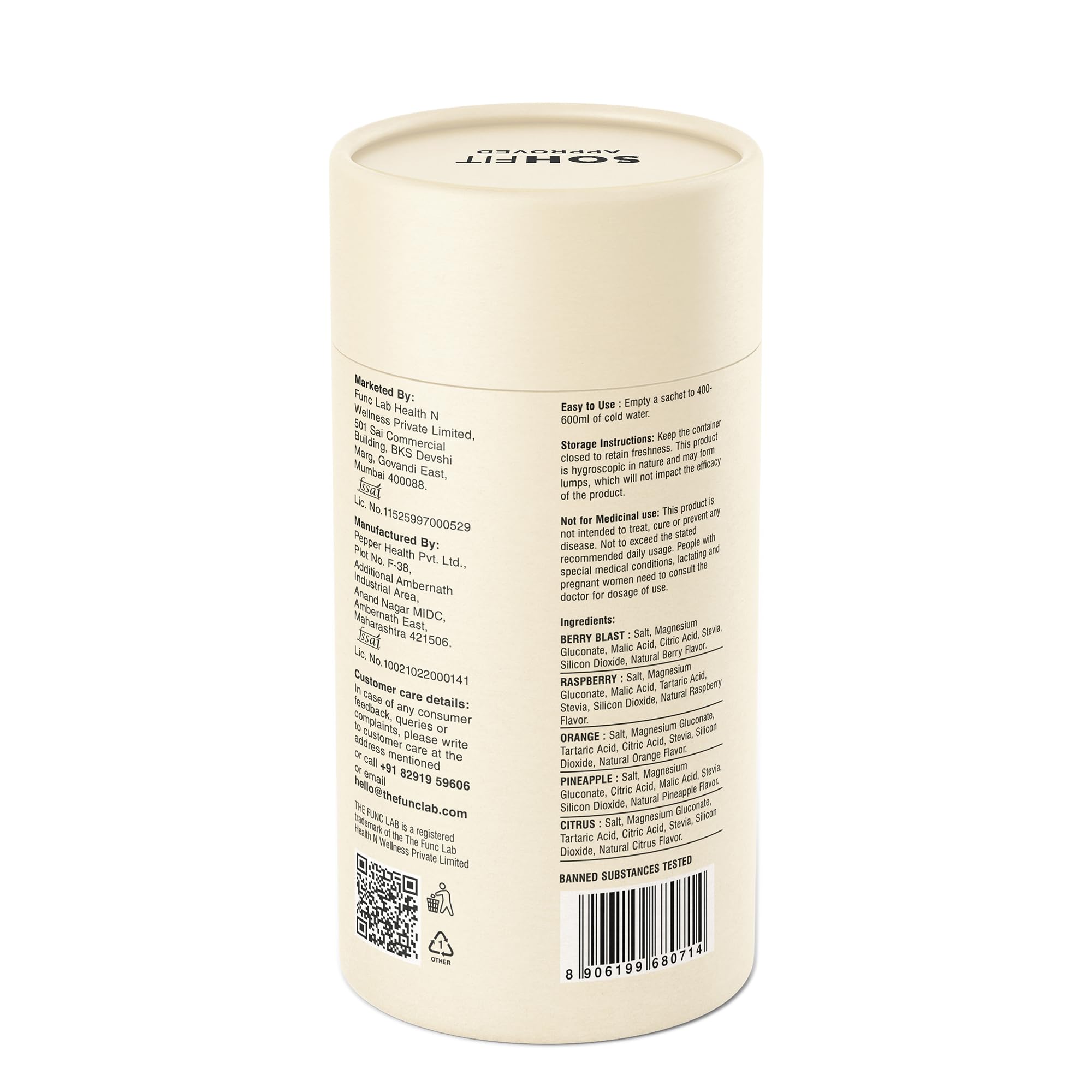 The Func. Lab Daily Electrolytes - Assorted | 15 Sachets | Instant Hydration Powder with Sodium, Potassium, Magnesium | Sugar