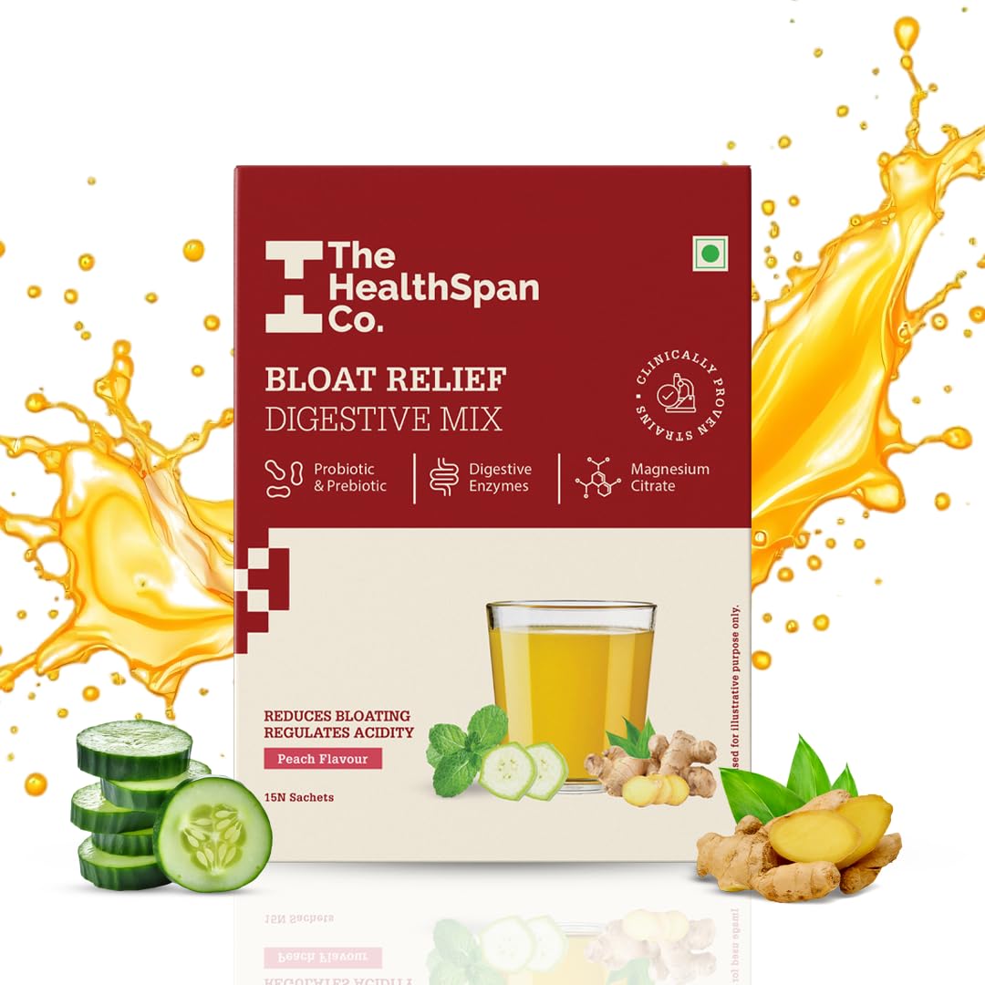 The Healthspan Co. Relief From Digestive Issues,Gas,Bloating,Acidity & Constipation|3 Bn Cfu Of Probiotic|Digestive Enzymes &