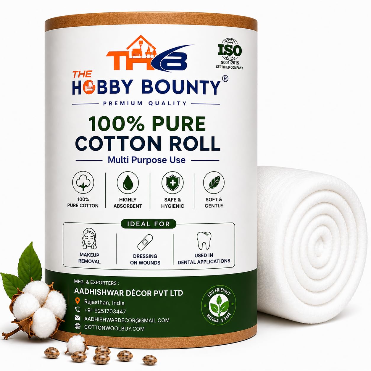 The Hobby Bounty Pure Cotton Roll, Cotton, Multi-Use Cotton Pads for Skincare, Baby Care, and Makeup Removal (26)