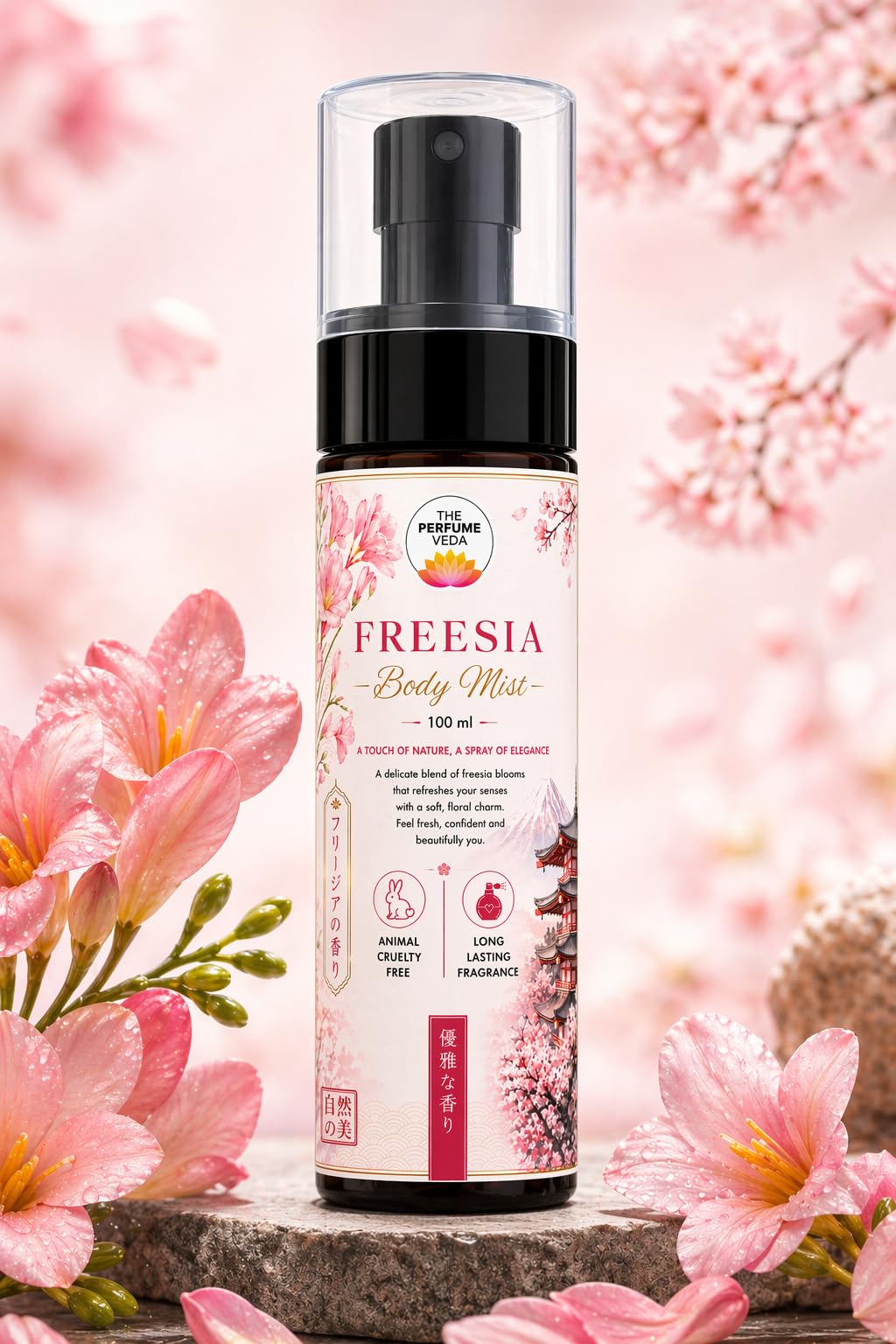 THE PERFUME VEDA Freesia Body Mist 100 ml - Floral Body Spray for Women