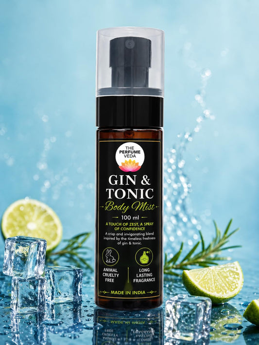 THE PERFUME VEDA Gin & Tonic Body Mist, 100 ml, Unisex Fragrance with Citrus, Juniper & Musk