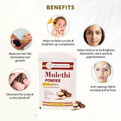 The Village Organic Herbal Powder Combo Pack for Hair & Skin Care - 5 Ayurvedic Herbs - label detail (12)