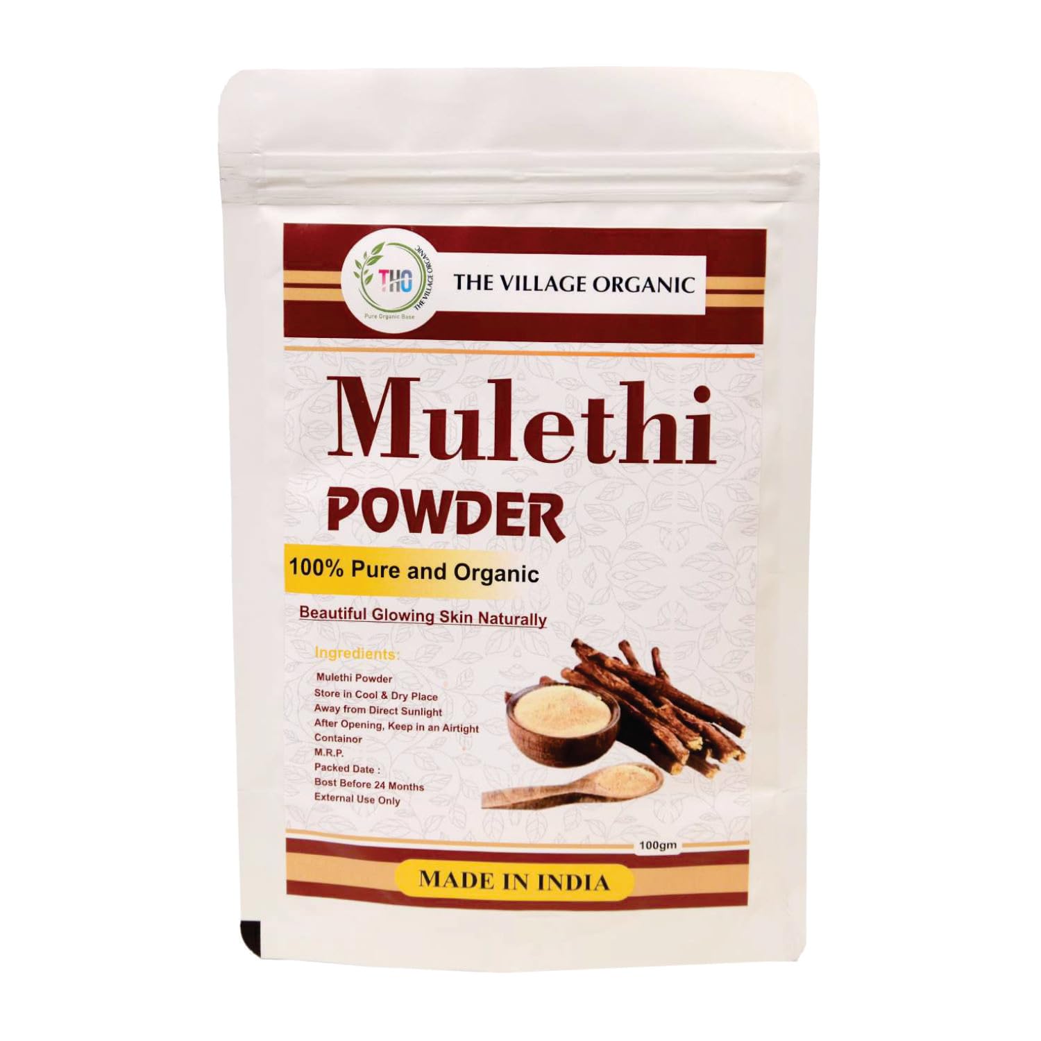 The Village Organic Herbal Powder Combo Pack for Hair & Skin Care - 5 Ayurvedic Herbs - back view (18)